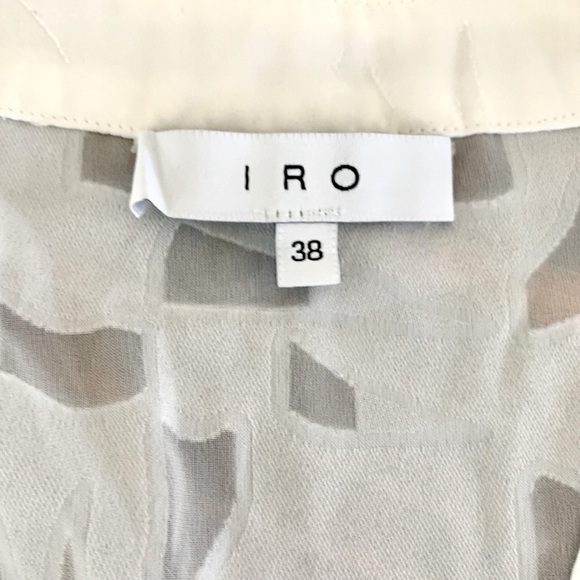 IRO Ecru lace up burnout top NWOT size 38 US 6 - Picture 8 of 10